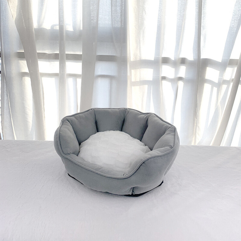 Gnijezdo za kućne ljubimce od ljuske Plišano gnijezdo za pse od ljuske, gnijezdo za mačke, može se koristiti tijekom cijele godine. Topla podloga za pse, otporna na vlagu, podloga za mačke, gnijezdo za kućne ljubimce