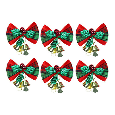 6/12/24db Karácsonyi masni harangokkal Karácsonyi mini masnidísz, barkács kézműves ajándék díszdoboz masni karácsonyfa függő dekoráció