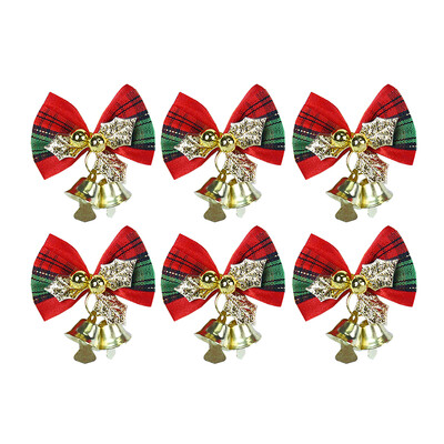 6/12/24db Karácsonyi masni harangokkal Karácsonyi mini masnidísz, barkács kézműves ajándék díszdoboz masni karácsonyfa függő dekoráció