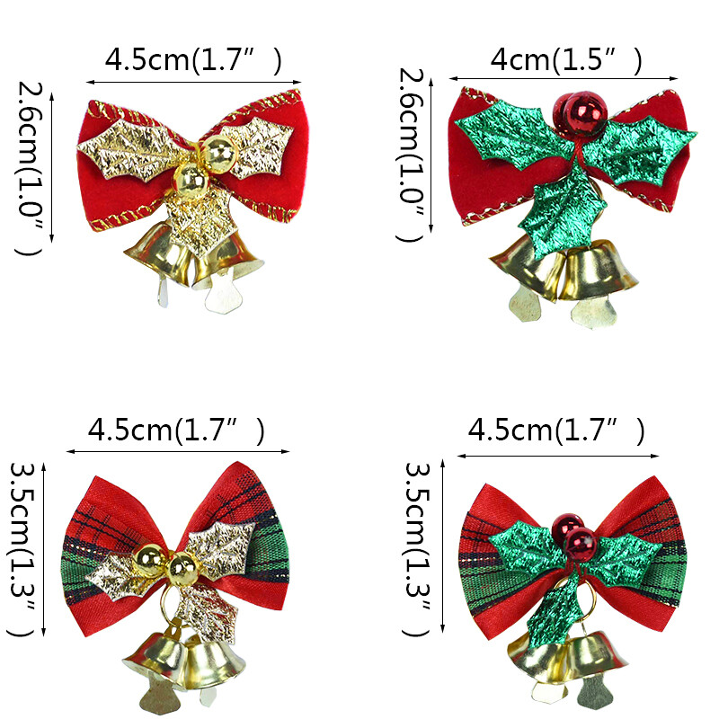 6/12/24db Karácsonyi masni harangokkal Karácsonyi mini masnidísz, barkács kézműves ajándék díszdoboz masni karácsonyfa függő dekoráció