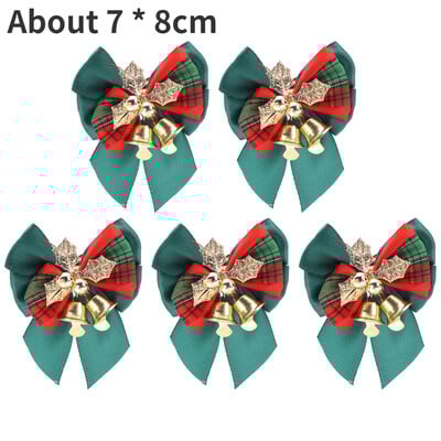 5/1kom božićne mašne sa zvončićima Mini božićne mašne DIY rukotvorine Poklon ukrasi Viseći ukras za božićno drvce Novogodišnji dekor za dom