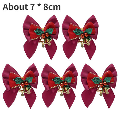 5/1kom božićne mašne sa zvončićima Mini božićne mašne DIY rukotvorine Poklon ukrasi Viseći ukras za božićno drvce Novogodišnji dekor za dom