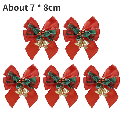 5/1kom božićne mašne sa zvončićima Mini božićne mašne DIY rukotvorine Poklon ukrasi Viseći ukras za božićno drvce Novogodišnji dekor za dom