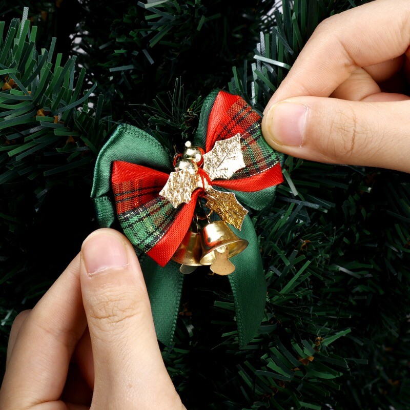 5/1kom božićne mašne sa zvončićima Mini božićne mašne DIY rukotvorine Poklon ukrasi Viseći ukras za božićno drvce Novogodišnji dekor za dom