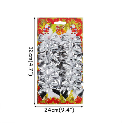 12 τμχ Χριστουγεννιάτικες φιόγκοι Χριστουγεννιάτικες κρεμαστές διακοσμήσεις Χρυσό κόκκινο παπιγιόν Χριστουγεννιάτικο δέντρο στολίδια Πρωτοχρονιά 2025 Navidad Kerst Decor