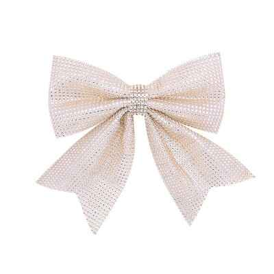 Pânză de Crăciun Sparkling Diamond Arc Rafinat Handmade Pandabil cu fundă mare Pandantiv pentru brad de Crăciun