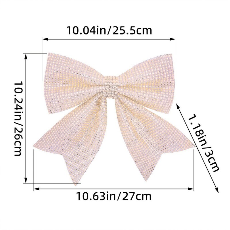 Pânză de Crăciun Sparkling Diamond Arc Rafinat Handmade Pandabil cu fundă mare Pandantiv pentru brad de Crăciun