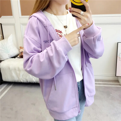 Brīvs pavasara rudens sieviešu apģērbs studentu agrā rudens flīsa atvērtā krekla jaka Svaigs salds stils poliestera audums