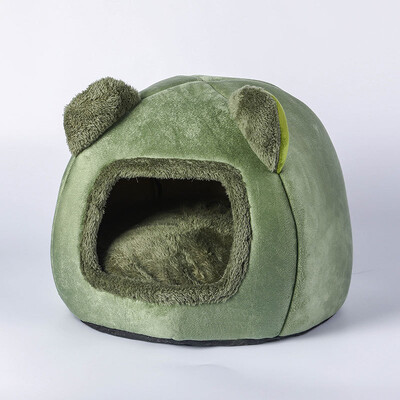 Jauka plīša lāču kaķu māja Katzen Nest kucēnu audzētava Maza suņu gulta Ziemas silta kaķu guļamvieta Mājdzīvnieki Mājas Mājdzīvnieku piederumi