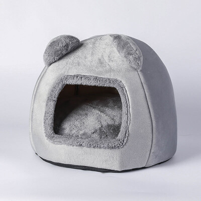 Jauka plīša lāču kaķu māja Katzen Nest kucēnu audzētava Maza suņu gulta Ziemas silta kaķu guļamvieta Mājdzīvnieki Mājas Mājdzīvnieku piederumi