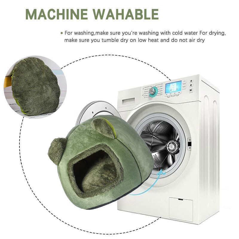 Jauka plīša lāču kaķu māja Katzen Nest kucēnu audzētava Maza suņu gulta Ziemas silta kaķu guļamvieta Mājdzīvnieki Mājas Mājdzīvnieku piederumi