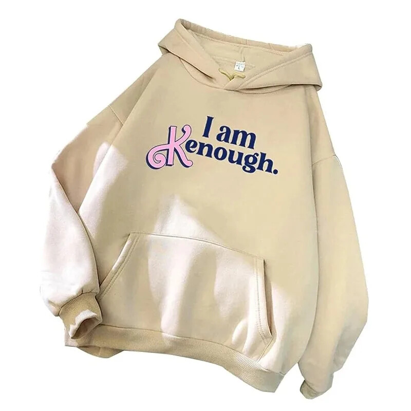 Női Férfi Betűnyomásos kapucnis I am Kenough Ruházat Alkalmi kapucnis felsők Túlméretes utcai ruházat Őszi férfi egyszínű pulóver