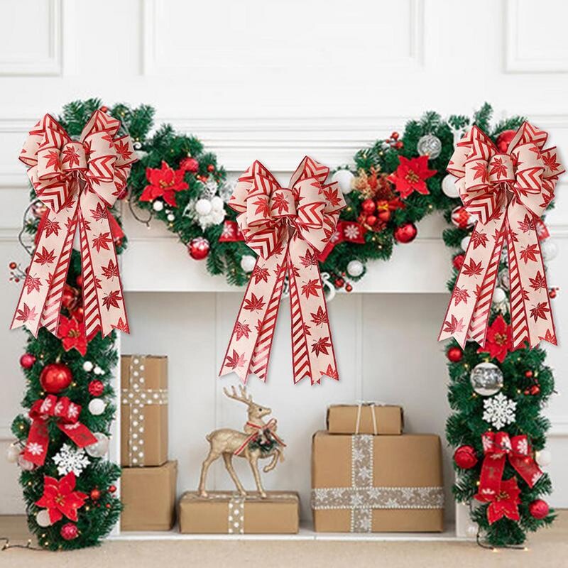 Īpaši lieli un sarkani Ziemassvētku eglīšu vainagu loki ar dubultslāņiem Priecīgus Ziemassvētkus iekštelpu āra dekoratīvais loks koku durvju sienai