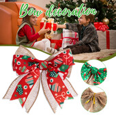 Nová kockovaná mašľa s mašľou, vianočná dekorácia na stromček, sviatočná atmosféra, veľká zlatá hranica, darčeková dekorácia