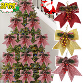 1/2/3 τμχ Χριστουγεννιάτικα κουκουνάρια Φιόγκος Μεγάλη παγιέτα Χριστουγεννιάτικα δέντρα Κρεμαστά Φιόγκοι Στεφάνια Γάμου Διακόσμηση σπιτιού Προμήθειες DIY Craft