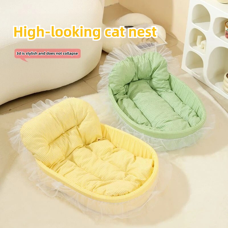 Drăguț prințesă pisică pat pentru câini cu pernă prințesă cuib canapea detașabilă pentru animale de companie paturi pentru câini consumabile pentru câini mici și mijlocii