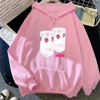 Manga Nana Hoodies Φούτερ Μόδα Vintage Fleece Harajuku Πουλόβερ Χαριτωμένα Anime Hoodie Nana Strawberry Φθινοπωρινά γυναικεία ρούχα