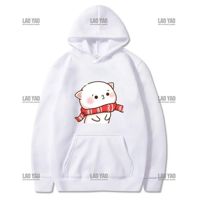 Pāra drēbes Ziemassvētku tematikā silts džemperis Jauki Ziemassvētku šalle Persiki un oša oša kapuces Smieklīgi persiku kaķu puloveri