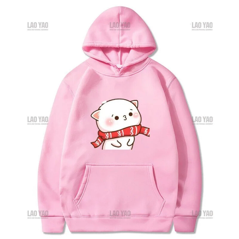 Pāra drēbes Ziemassvētku tematikā silts džemperis Jauki Ziemassvētku šalle Persiki un oša oša kapuces Smieklīgi persiku kaķu puloveri