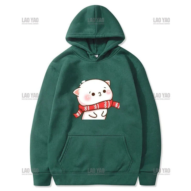 Pāra drēbes Ziemassvētku tematikā silts džemperis Jauki Ziemassvētku šalle Persiki un oša oša kapuces Smieklīgi persiku kaķu puloveri