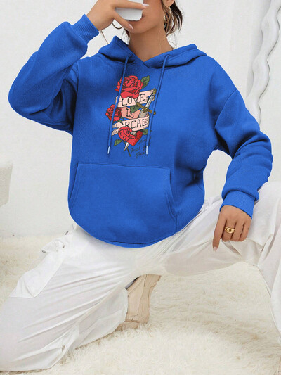 Ženska majica s printom Always Frust Your Heart Modna majica s kapuljačom velikih veličina Ležerni pulover s krznenom podstavom Korejski S-XXL ženski pulover s kapuljačom