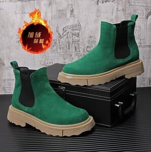 Ανδρικές μπότες Chelsea 2024 Υψηλής ποιότητας ανδρικές μπότες αστράγαλο Ανδρικά Vinage κλασικά παπούτσια φορέματος Μαύρα πράσινα Business Madehan Ανδρικά παπούτσια