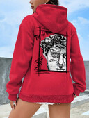 Tay Not To Lauge Hoody s kapuljačom s umjetničkim printom Ženska jesenska topla majica od flisa Street Fit s kapuljačom i okruglim izrezom Ležerni pulover