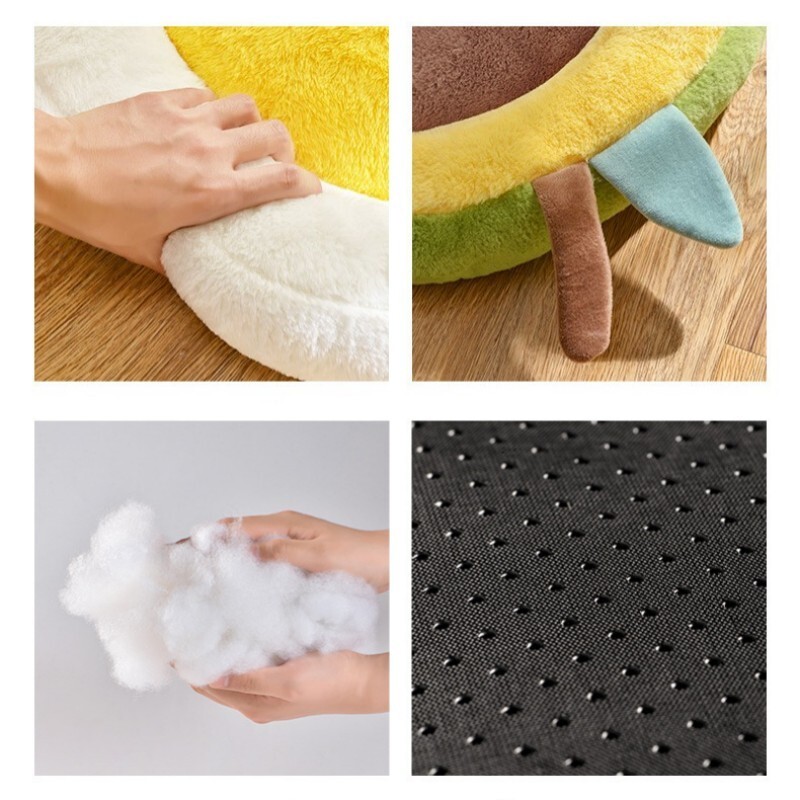 Krevet za slatke mačke, krevet za mačke, oblik jajeta, avokado, topla, ugodna košara za kućne ljubimce, mali jastuk za ležaljku za pse, periva okrugla kućica za mačiće