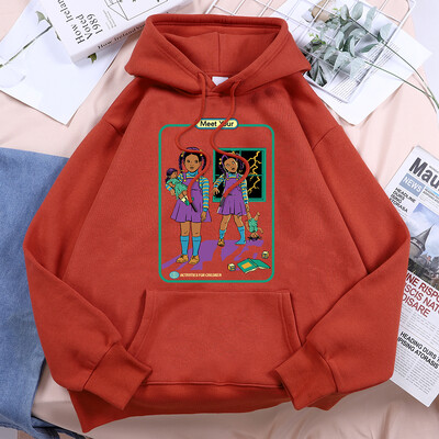 Upoznajte svoju In The Dark Ženske majice s kapuljačom Vintage Creativty Sweatshirts Hipsterska prevelika klasična jednostavna odjeća s kapuljačom