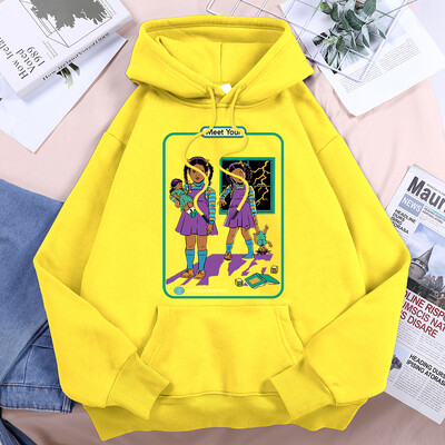 Upoznajte svoju In The Dark Ženske majice s kapuljačom Vintage Creativty Sweatshirts Hipsterska prevelika klasična jednostavna odjeća s kapuljačom
