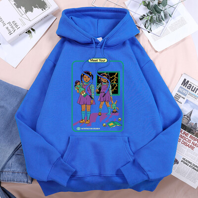 Upoznajte svoju In The Dark Ženske majice s kapuljačom Vintage Creativty Sweatshirts Hipsterska prevelika klasična jednostavna odjeća s kapuljačom