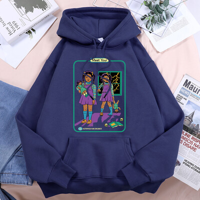 Upoznajte svoju In The Dark Ženske majice s kapuljačom Vintage Creativty Sweatshirts Hipsterska prevelika klasična jednostavna odjeća s kapuljačom