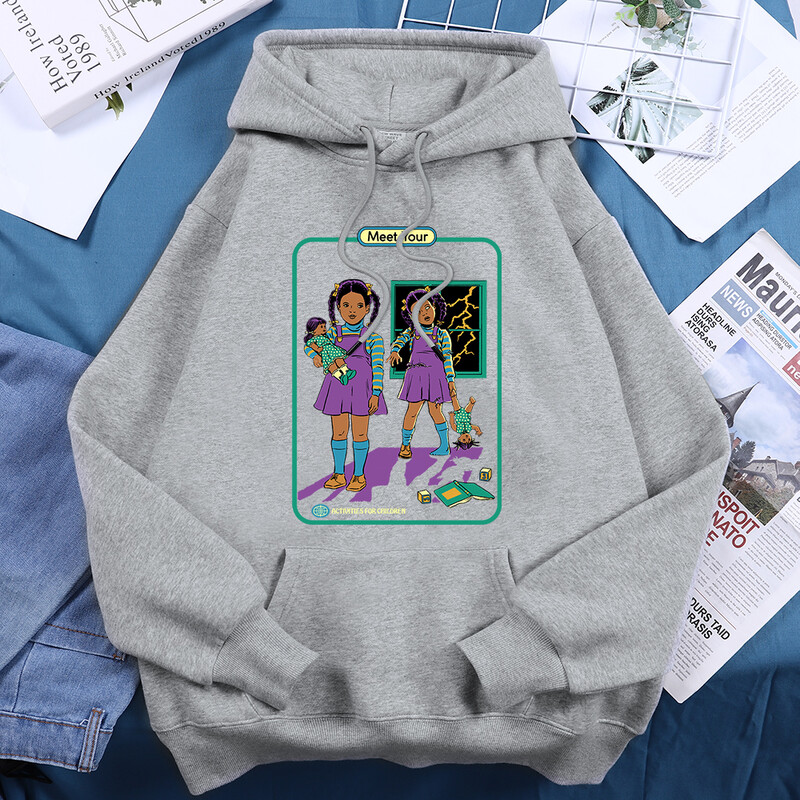 Upoznajte svoju In The Dark Ženske majice s kapuljačom Vintage Creativty Sweatshirts Hipsterska prevelika klasična jednostavna odjeća s kapuljačom