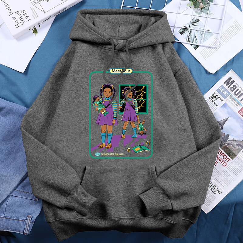 Upoznajte svoju In The Dark Ženske majice s kapuljačom Vintage Creativty Sweatshirts Hipsterska prevelika klasična jednostavna odjeća s kapuljačom