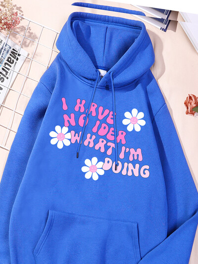 Δεν έχω ιδέα να εκτυπώσω Γυναικείες αθλητικές φόρμες βαμβακερές άνετες κουκούλες Μοντέρνα αθλητικά πουκάμισα αναψυχής Προσωπικότητα Ευέλικτα ρούχα