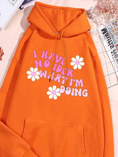 Δεν έχω ιδέα να εκτυπώσω Γυναικείες αθλητικές φόρμες βαμβακερές άνετες κουκούλες Μοντέρνα αθλητικά πουκάμισα αναψυχής Προσωπικότητα Ευέλικτα ρούχα