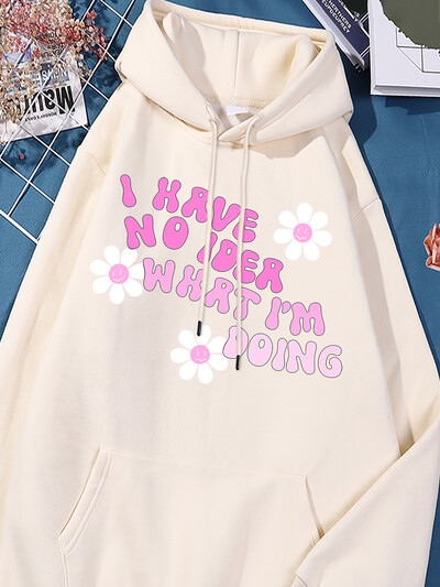 Δεν έχω ιδέα να εκτυπώσω Γυναικείες αθλητικές φόρμες βαμβακερές άνετες κουκούλες Μοντέρνα αθλητικά πουκάμισα αναψυχής Προσωπικότητα Ευέλικτα ρούχα