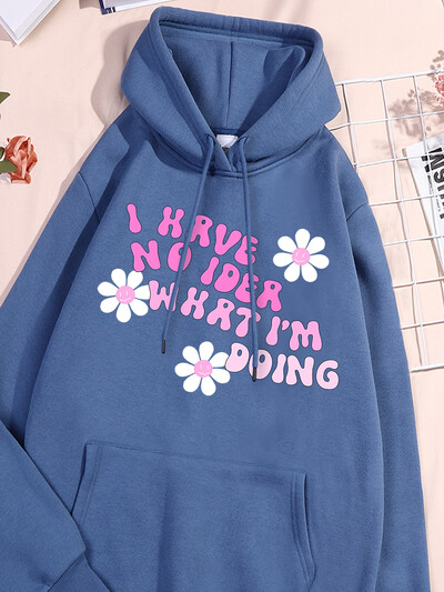 Δεν έχω ιδέα να εκτυπώσω Γυναικείες αθλητικές φόρμες βαμβακερές άνετες κουκούλες Μοντέρνα αθλητικά πουκάμισα αναψυχής Προσωπικότητα Ευέλικτα ρούχα