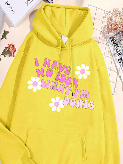 Δεν έχω ιδέα να εκτυπώσω Γυναικείες αθλητικές φόρμες βαμβακερές άνετες κουκούλες Μοντέρνα αθλητικά πουκάμισα αναψυχής Προσωπικότητα Ευέλικτα ρούχα