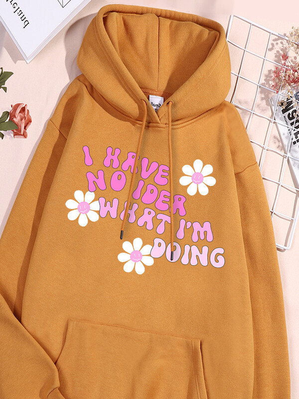 Δεν έχω ιδέα να εκτυπώσω Γυναικείες αθλητικές φόρμες βαμβακερές άνετες κουκούλες Μοντέρνα αθλητικά πουκάμισα αναψυχής Προσωπικότητα Ευέλικτα ρούχα