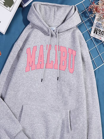 Malibu Pink Γυναικεία Φούτερ Harajuku Φαρδιά αθλητική φόρμα Causual oversized αθλητικά πουκάμισα Μοναδικά απλά άνετα ρούχα