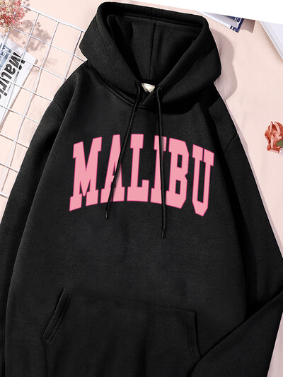 Malibu roz Imprimat pentru femei Hanorac Harajuku Trening largi Cămăși sport supradimensionate, unice, simple, confortabile