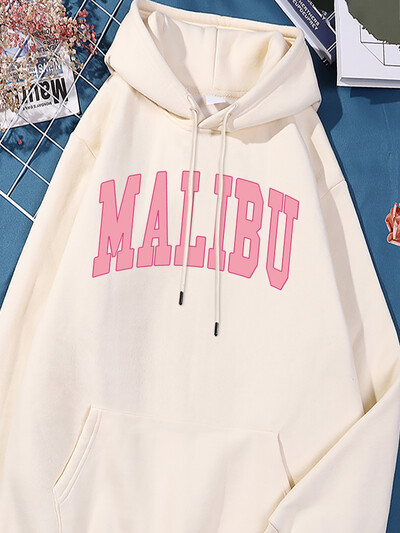 Malibu roz Imprimat pentru femei Hanorac Harajuku Trening largi Cămăși sport supradimensionate, unice, simple, confortabile