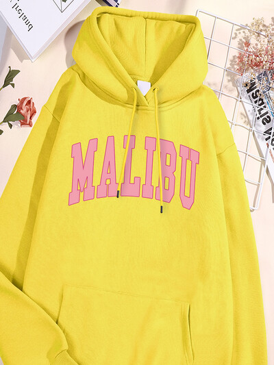 Malibu roz Imprimat pentru femei Hanorac Harajuku Trening largi Cămăși sport supradimensionate, unice, simple, confortabile