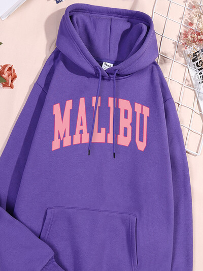 Malibu roz Imprimat pentru femei Hanorac Harajuku Trening largi Cămăși sport supradimensionate, unice, simple, confortabile