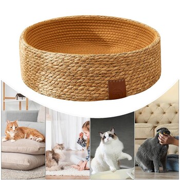 PE Rattan Woven Ξαπλώστρα για γάτες Ψάθινη σανίδα γρατσουνίσματος για γάτα Κρεβάτι Άνετο έπιπλα για κατοικίδια φωλιά γατάκι για κουνέλια που γρατσουνίζουν γάτες