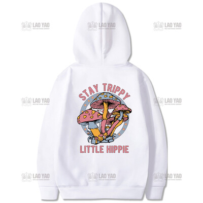 Stay Trippy Majica s kapuljačom s malim hipijevskim printom Gljiva Trenerka s kapuljačom Hippie majica s kapuljačom Nature Lover Pulover Biljna odjeća