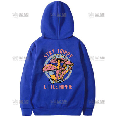Stay Trippy Majica s kapuljačom s malim hipijevskim printom Gljiva Trenerka s kapuljačom Hippie majica s kapuljačom Nature Lover Pulover Biljna odjeća