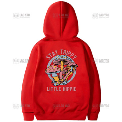 Stay Trippy Majica s kapuljačom s malim hipijevskim printom Gljiva Trenerka s kapuljačom Hippie majica s kapuljačom Nature Lover Pulover Biljna odjeća
