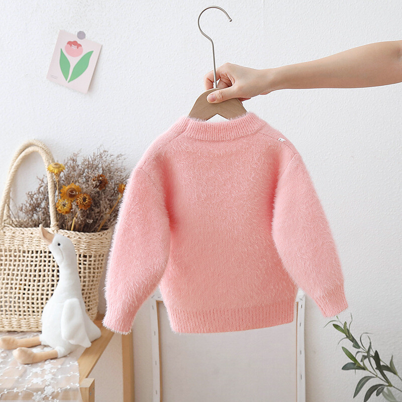 Meiteņu samta ūdeļu džemperis, 2024. gada jauns rudens un ziemas stila bērnu apakškrekls multfilma Bērnu apģērbs Meiteņu drosmīgs tops